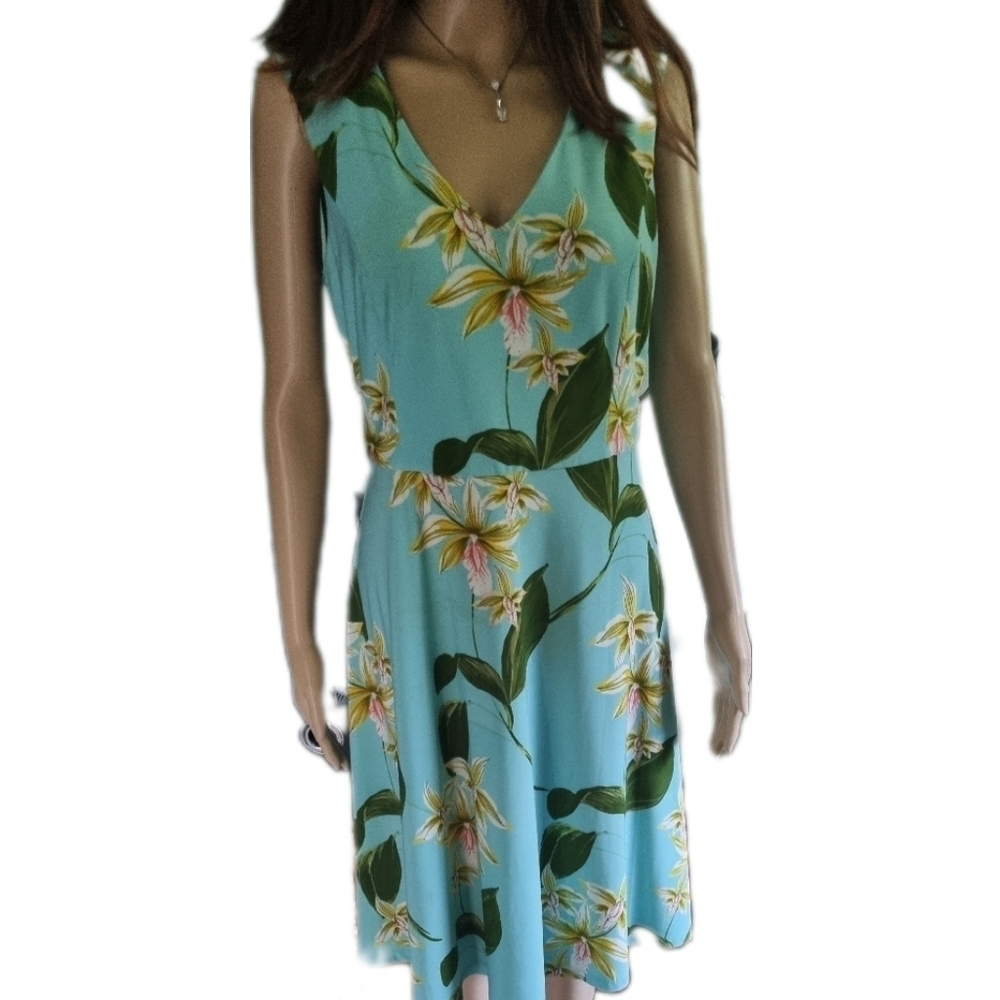 Tommy Hilfiger Floral Tropical sleeveless midi dress Whimisore Romantic Sz 8 - Picture 2 of 8